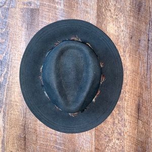 Olive and Pique Black Wool Fedora
